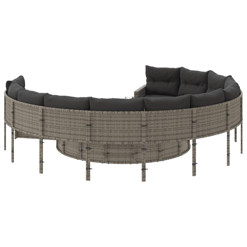 Afuera Living Contemporary Synthetic Poly Rattan Patio Sofa in Gray