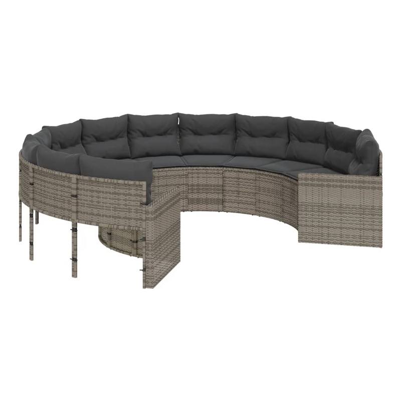 Afuera Living Contemporary Synthetic Poly Rattan Patio Sofa in Gray