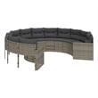 Afuera Living Contemporary Synthetic Poly Rattan Patio Sofa in Gray