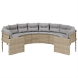 Afuera Living Contemporary Synthetic Poly Rattan Patio Sofa in Beige