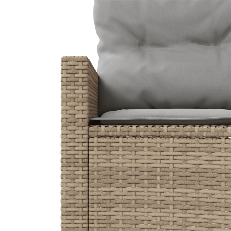 Afuera Living Contemporary Synthetic Poly Rattan Patio Sofa in Beige