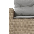 Afuera Living Contemporary Synthetic Poly Rattan Patio Sofa in Beige
