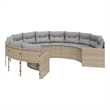 Afuera Living Contemporary Synthetic Poly Rattan Patio Sofa in Beige