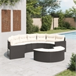 Afuera Living Contemporary Rattan Patio Sofa Set in Black & Cream