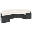 Afuera Living Contemporary Rattan Patio Sofa Set in Black & Cream