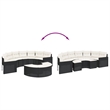 Afuera Living Contemporary Rattan Patio Sofa Set in Black & Cream
