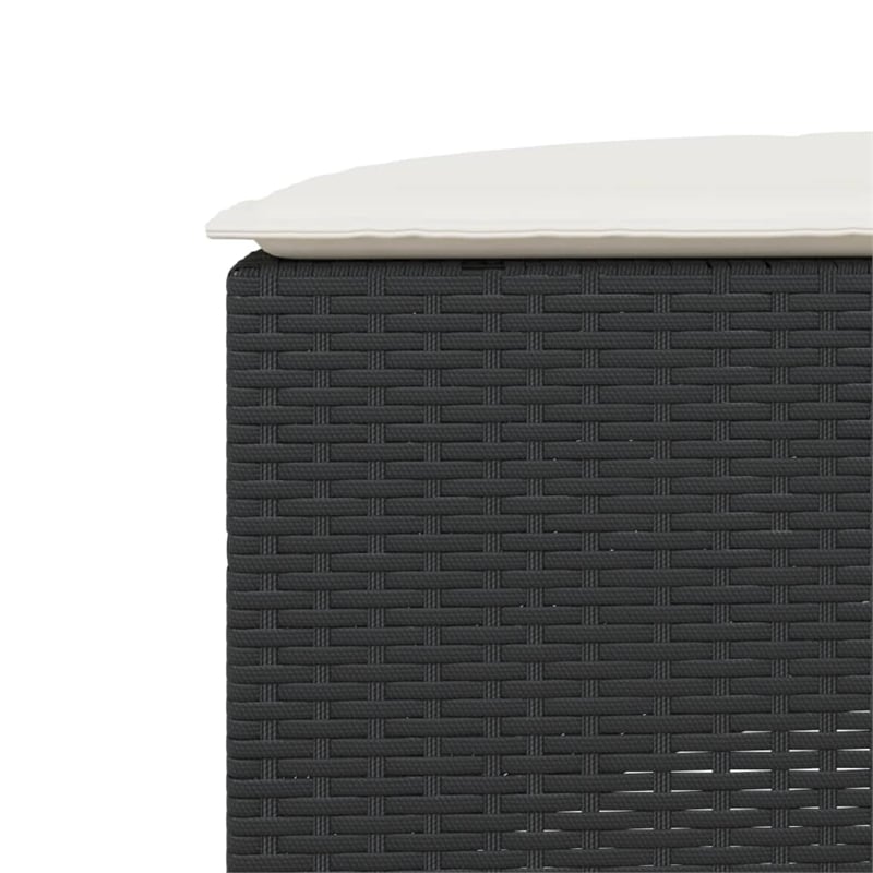 Afuera Living Contemporary Rattan Patio Sofa Set in Black & Cream