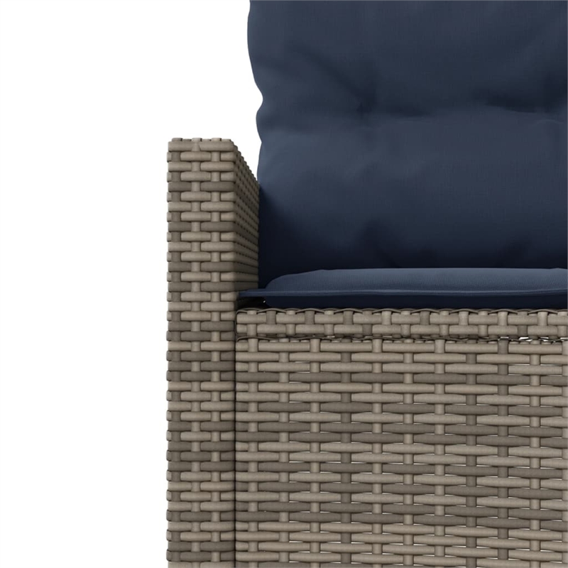 Afuera Living PE Rattan Large Patio Sofa Set in Gray With Removable Covers