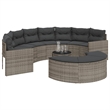 Afuera Living Contemporary Durable Rattan Garden Sofa Set in Gray