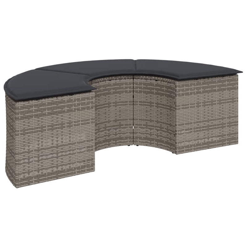 Afuera Living Contemporary Durable Rattan Garden Sofa Set in Gray