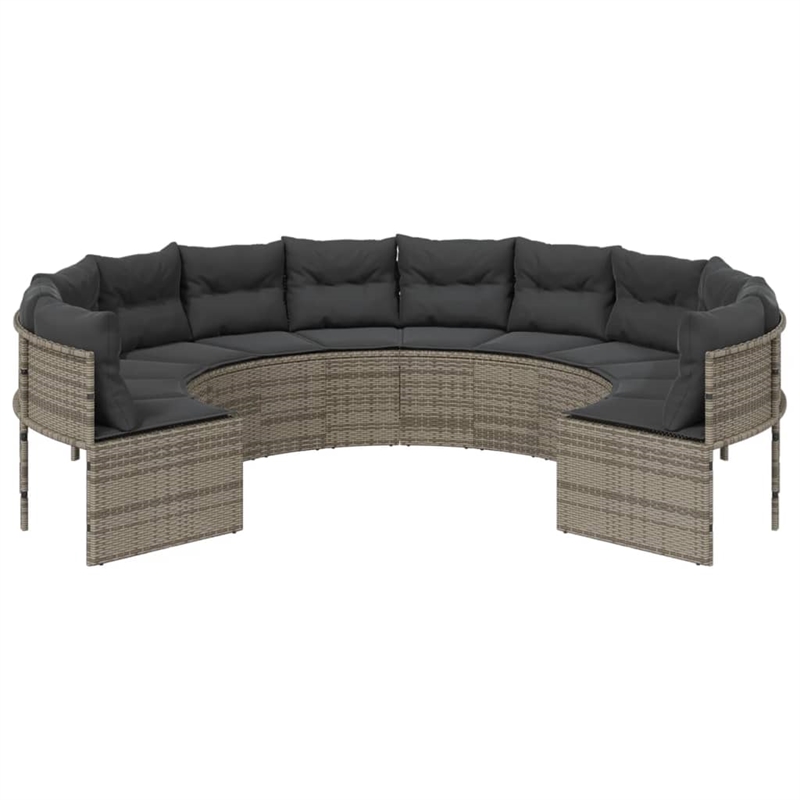 Afuera Living Contemporary Synthetic Poly Rattan Patio Sofa in Gray