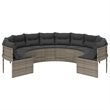 Afuera Living Contemporary Synthetic Poly Rattan Patio Sofa in Gray