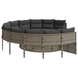 Afuera Living Contemporary Synthetic Poly Rattan Patio Sofa in Gray
