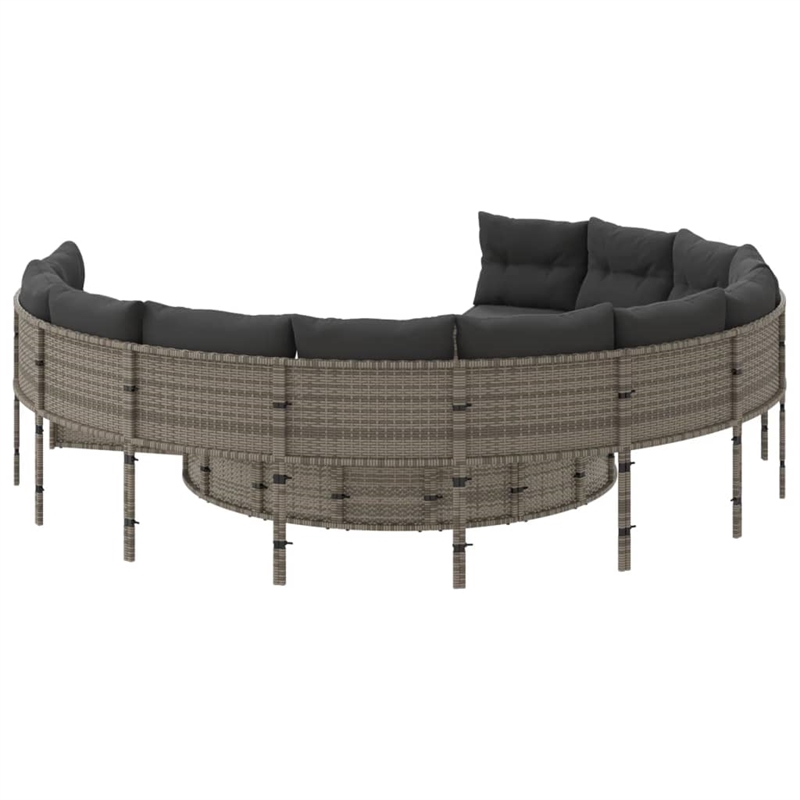 Afuera Living Contemporary Synthetic Poly Rattan Patio Sofa in Gray