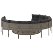 Afuera Living Contemporary Synthetic Poly Rattan Patio Sofa in Gray