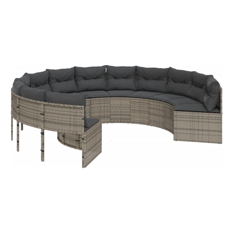 Afuera Living Contemporary Synthetic Poly Rattan Patio Sofa in Gray