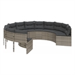 Afuera Living Contemporary Synthetic Poly Rattan Patio Sofa in Gray