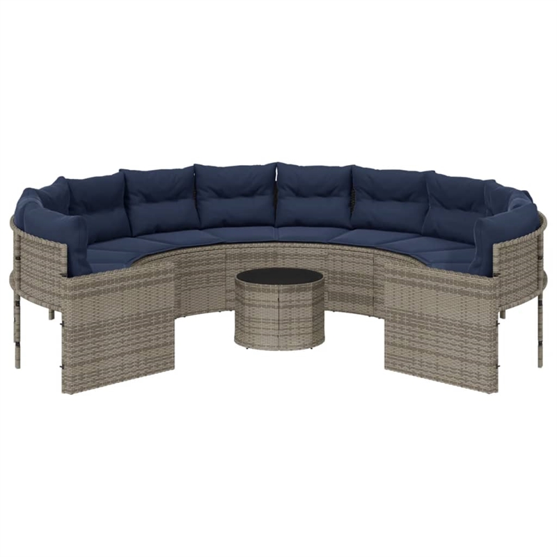 Afuera Living UV-Resistant Large PE Rattan Patio Sofa in Gray