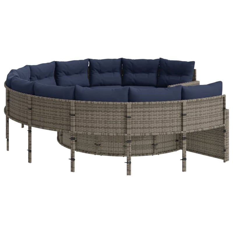Afuera Living UV-Resistant Large PE Rattan Patio Sofa in Gray