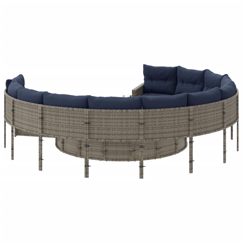 Afuera Living UV-Resistant Large PE Rattan Patio Sofa in Gray