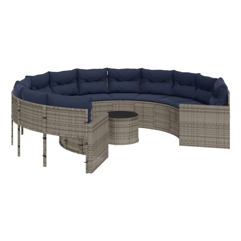 Afuera Living UV-Resistant Large PE Rattan Patio Sofa in Gray