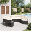 Afuera Living PE Rattan Large Patio Sofa With Steel Frame in Black