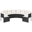 Afuera Living PE Rattan Large Patio Sofa With Steel Frame in Black