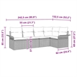 Afuera Living 5 Piece Poly Rattan Garden Sofa Set With Cushions in Cream