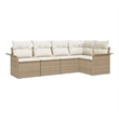 Afuera Living 5 Piece Poly Rattan Garden Sofa Set With Cushions in Cream