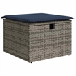 Afuera Living Gray Poly Rattan Sofa Set With Storage & Cushions in Navy