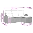Afuera Living 4 Piece Gray Poly Rattan Sofa Set With Cushions in Navy