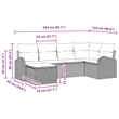 Afuera Living 6 Piece Black Poly Rattan Sofa Set With Cushions in Turquoise