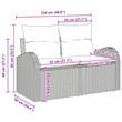 Afuera Living Gray Poly Rattan Sofa Set With Cushions And Storage in Navy