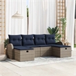 Afuera Living 6 Piece Gray Poly Rattan Sofa Set With Cushions Manual in Navy