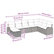 Afuera Living 8 Piece Gray Poly Rattan Sofa Set With Cushions in Navy