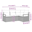 Afuera Living 4 Piece Black & Turquoise Poly Rattan Garden Sofa Set