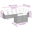 Afuera Living 8 Piece Black & Turquoise Poly Rattan Garden Sofa Set