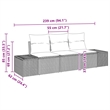 Afuera Living 3 Piece Black & Turquoise Poly Rattan Garden Sofa Set