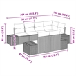 Afuera Living 7 Piece Black & Turquoise Poly Rattan Garden Sofa Set