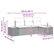 Afuera Living 4 Piece Black Poly Rattan Garden Sofa Set With Cushions