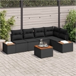 Afuera Living 6 Piece Black Poly Rattan Garden Sofa Set With Cushions