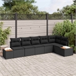 Afuera Living 6 Piece Black Poly Rattan Garden Sofa Set With Cushions