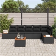 Afuera Living 6 Piece Black Poly Rattan Garden Sofa Set With Cushions