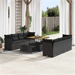 Afuera Living 11 Piece Black Poly Rattan Garden Sofa Set With Cushions