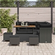 Afuera Living 9 Piece Poly Rattan & Powder-Coated Steel Garden Sofa Set in Black