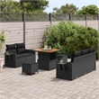 Afuera Living 10 Piece Poly Rattan Garden Sofa Set With Cushions in Black