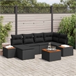 Afuera Living 7 Piece Black Poly Rattan Garden Sofa Set With Cushions