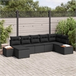 Afuera Living 8 Piece Black Poly Rattan Garden Sofa Set With Cushions