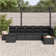 Afuera Living 8 Piece Black Poly Rattan Garden Sofa Set With Cushions