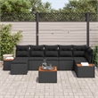 Afuera Living 8 Piece Black Poly Rattan Garden Sofa Set With Cushions